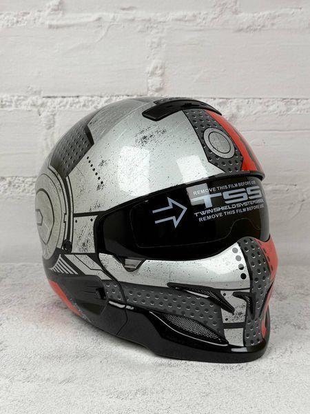 Мотошлем Exo Combat T801M  DOT с темными очками трансформер, интеграл для скутера/мотоцикла T801M фото